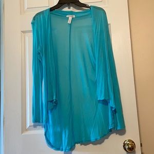 Lightweight blue cardigan, large but runs small